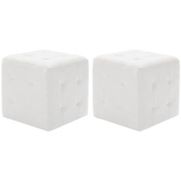 Poufs 2 pcs Blanc 30 x 30 x 30 cm Similicuir vidaXL - White