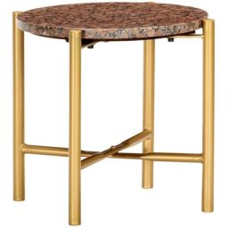 Vidaxl - Table basse Marron 40x40x40 cm Pierre véritable texture marbre Marron