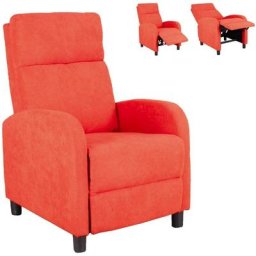 Fauteuil relax manuel en tissu avec système d'inclinaison Ari orange