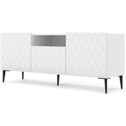 Meuble tv diuna 145 cm 2D1K sur pieds blanc mat