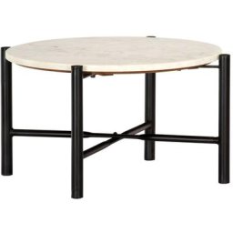 Vidaxl - Table basse Blanc 60x60x35 cm Pierre véritable texture marbre Blanc