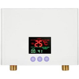 Chauffe-eau électrique instantané commande tactile + télécommande grand écran couleur 3000W, blanc