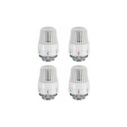 Lot de 4 têtes thermostatiques, tête de rechange pour vanne de radiateur M30 x 1,5, vanne de