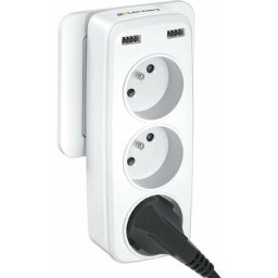Prise usb Secteur Multiple, 5 en 1 Chargeur usb Multiprises avec 3 Sortie ac 16A, 4000W et 2 Ports
