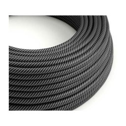 Creative-cables Italia - Creative-cables câble textile au mètre graphite et noir brillant erm38