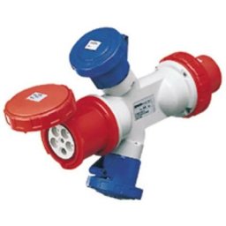 Gewiss - Adaptateur multiplicateur de courant entrée fiche 3P+N+T 63A 400V ac sortie 2x2P+T 32A +
