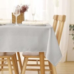 Deconovo Nappe Imperméable Rectangulaire Effet Lin pour Table de Jardin, 1pieces, 140x200 cm, Gris