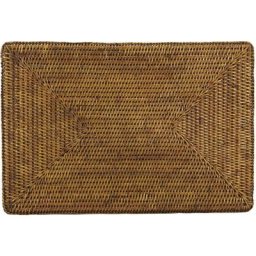 Set de table rectangulaire en rotin - Rotin antique