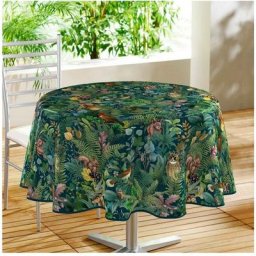 Douceur D'intérieur - Nappe ronde toile cirée 160 cm Féérique pvc - Bleu