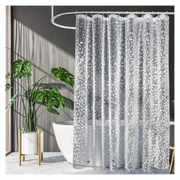 180x180CM Rideau de Douche Anti Moisissure - eva Rideaux de Douche Semi-Transparent, Impermeable &