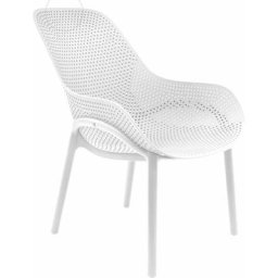 Fauteuil Malibu - l 77,5 x p 59 x h 82 cm - Blanc - Livraison gratuite - Blanc