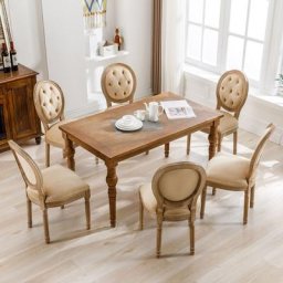 Chaises de salle à manger Set de 6 chaises de cuisine avec boutons touffetés Louis chaise