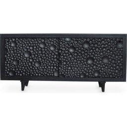 Buffet design en bois noir - Fera Noir - Bois de manguier - Noir