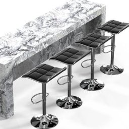 Lot de 6 Tabouret de Bar,Tabouret Haut de Cuisine, Pivotante 360°, Repose-pieds, îlot de Cuisine,