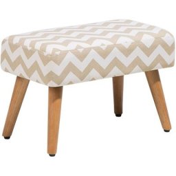 Repose-Pieds de Forme Rectangulaire 50 x 30 cm fabriqué en Coton Marron avec Motif à Chevron et