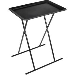The Home Deco Factory - Table d'appoint pliable en métal - Noir