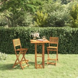 Lot de 2 Tabourets de bar Chaises de bar d'extérieur pliants Bois massif d'acacia 76813 - Brun