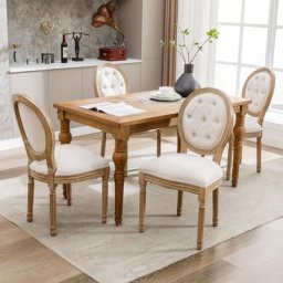 Chaises de salle à manger Set de 4 chaises de cuisine avec boutons touffetés Louis chaise