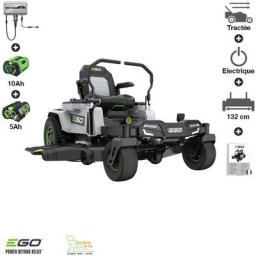 Pack tondeuse à rayon braquage zero 15Ah chargeur mural coupe 132 cm Ego ZT5201E-L