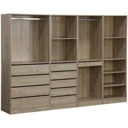 Kit dressing modulable avec 4 éléments, naturel, panneaux stratifiés - Naturel