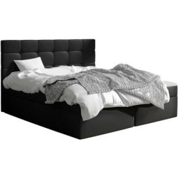 Lit continental Miami 188, Faux cuir Soft 011, Continental, Double, 160x200, Faux cuir, Sommier à
