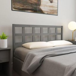 Armoire de tête de lit - Moderne Tête de lit Gris 145,5x4x100 cm Bois massif de pin FR6877
