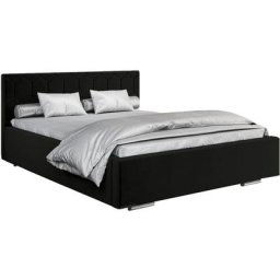 Lit rembourré avec tiroir de lit BoxSpring Lit 02 - 140x200 - Black (trinity 16)