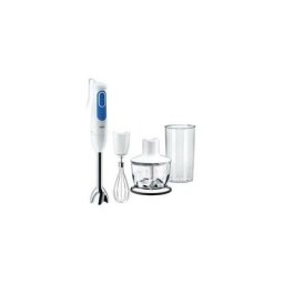 BRAUN MQ3035WH Mixeur plongeant avec hachoir Sauce - Blanc et Bleu - Blanc