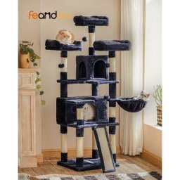 Songmics - feandrea Arbre à Chat xxl, Tour de Jeux 168 cm, Gris Anthracite par PCT019G01 - Gris