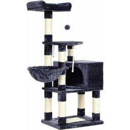 Songmics - feandrea Arbre à Chat Stable, Tour de Jeux 138 cm, Gris Anthracite par PCT060G01 - Gris