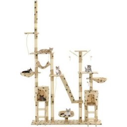 Helloshop26 - Arbre à chat griffoir grattoir niche jouet animaux peluché 230-250 cm empreintes de
