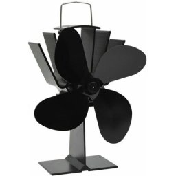 Ventilateur de poêle alimenté par chaleur 4 pales Noir Vidaxl