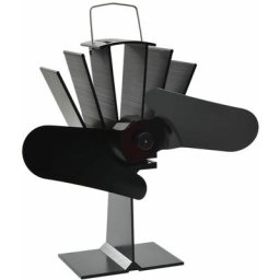 Ventilateur de poêle alimenté par chaleur 2 pales Noir Vidaxl