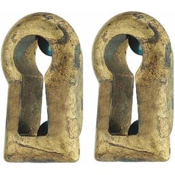 Cyclingcolors - 2x Douille de clé en laiton brun patiné à encastrer hauteur 24mm largeur 14mm
