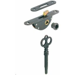 Serrure à crochet à mortaiser avec ressort en acier bruni axe 9mm pose gauche droite ou tiroir