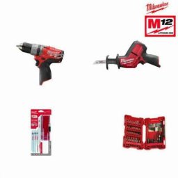 Milwaukee - Powerpack SET2H-402W Perceuse visseuse M12 cdd + Scie sabre M12 chz + 2 batt.4.0Ah +