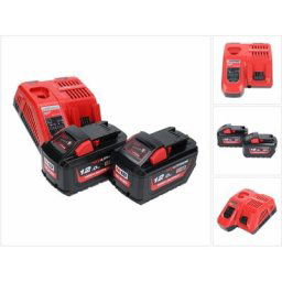 Milwaukee Set M18 NRG-1202: 2x Batteries 12,0Ah 18V Li-Ion (2x 4932464260) + Chargeur M12-18 FC