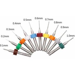 20 pcs Mini Forets pcb 0.1-1.0mm, Carbure Spirale Flûte Carbure Micro Forets Outil Rotatif Bijoux