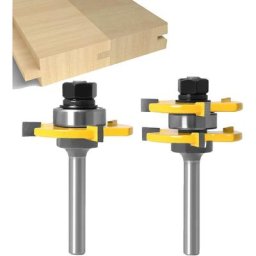 GP - 8MM Queue Langue Appariée et Fraise de Rainure Set 3 Dents Forme t Cutter en Bois de Coupe
