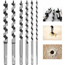 Ersandy - Mèche à Bois Hélicoïdal, 6 pcs Hexagonal Foret à Mèche à Bois Set en Acier Au Carbone