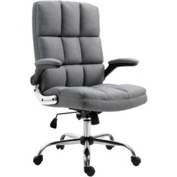 Chaise de bureau HW C-J21, chaise de bureau pivotante, réglable en hauteur - tissu/textile gris