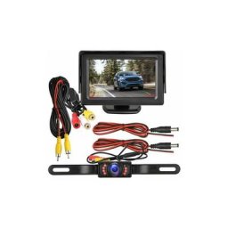 Kit caméra de recul et moniteur étanche 4.3 Affichage 7 led Plaque d'immatriculation Caméra de