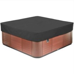 Housse pour Bain à Remous Carrée de Jardin, Bache de Protection pour Piscine en Tissu Oxford 210D