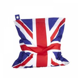 Pouf de jardin xxl polyester drapeau uk 180 x 145 cm - Bleu