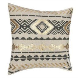 Atmosphera - Housse de coussin 40x40 gris etnik gold - Multicolore