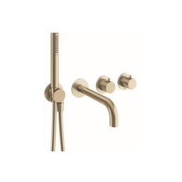 Mpro Module Robinet baignoire - 2 voies - avec douchette - Laiton brossé - Laiton brossé