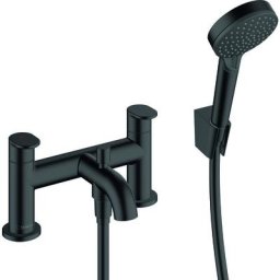 Hansgrohe - Mélangeur bain douche 2 trous Vernis Blend avec ensemble de douche noir mat