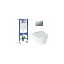 Pack complet wc Geberit UP320 + Cuvette one TurboFlush + Plaque Chromé Mat