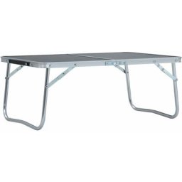 Decdeal - Table pliable de camping Gris Aluminium 60x40 cm
