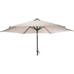 Pro Garden - Parasol solaire - 270 cm aluminium - avec éclairage led - Taupe